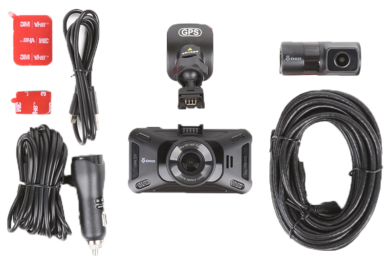 DOD autocamera GS980D - inhoud van de verpakking