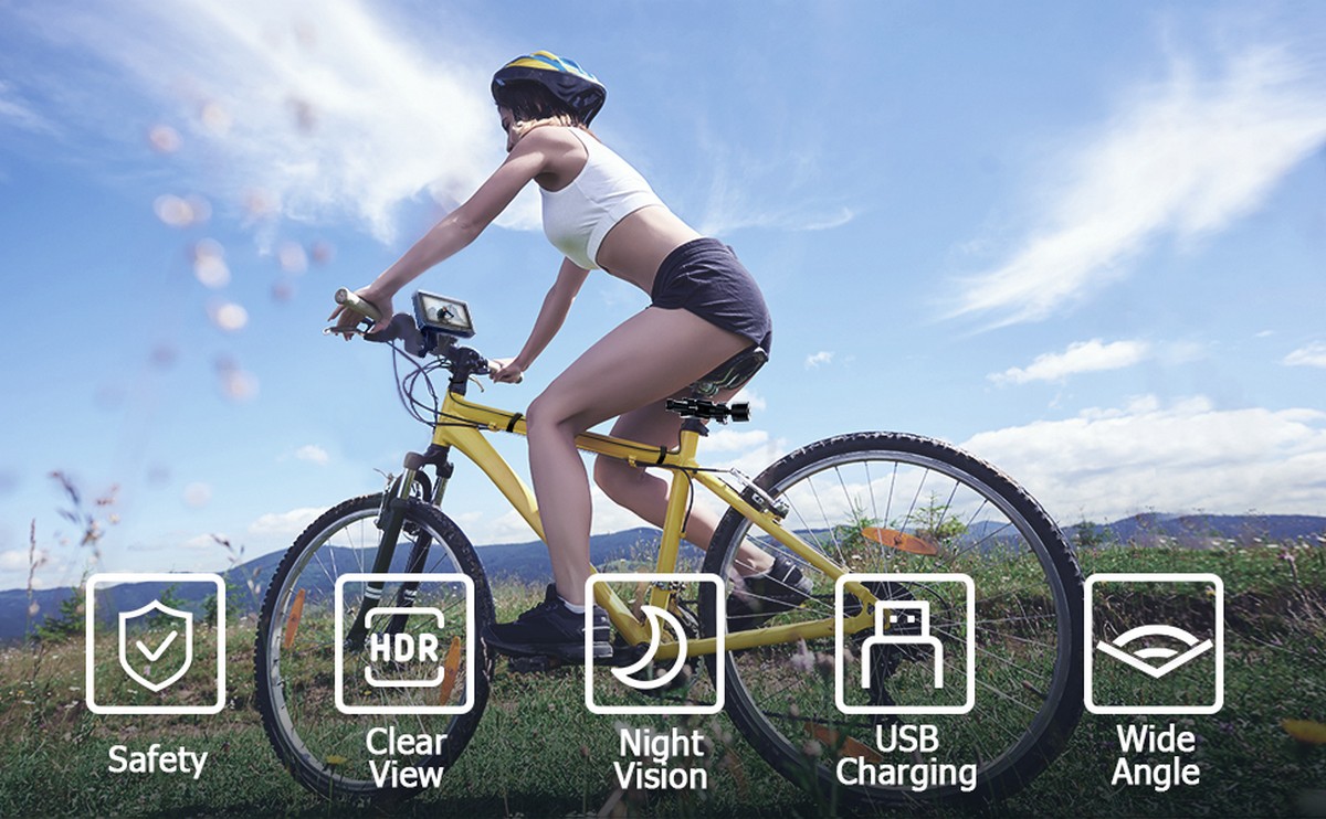 fiets beveiligingscamera met monitor
