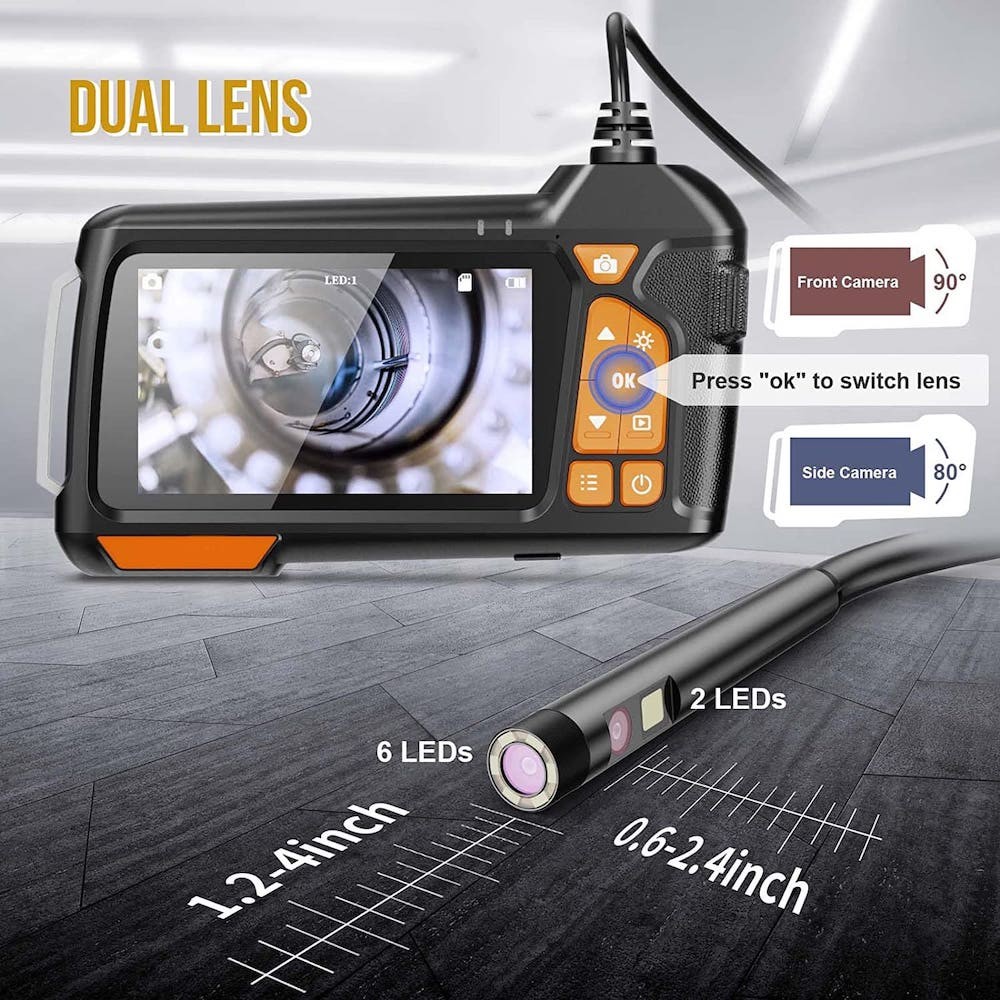 dubbele camera in de borescope-endoscoop