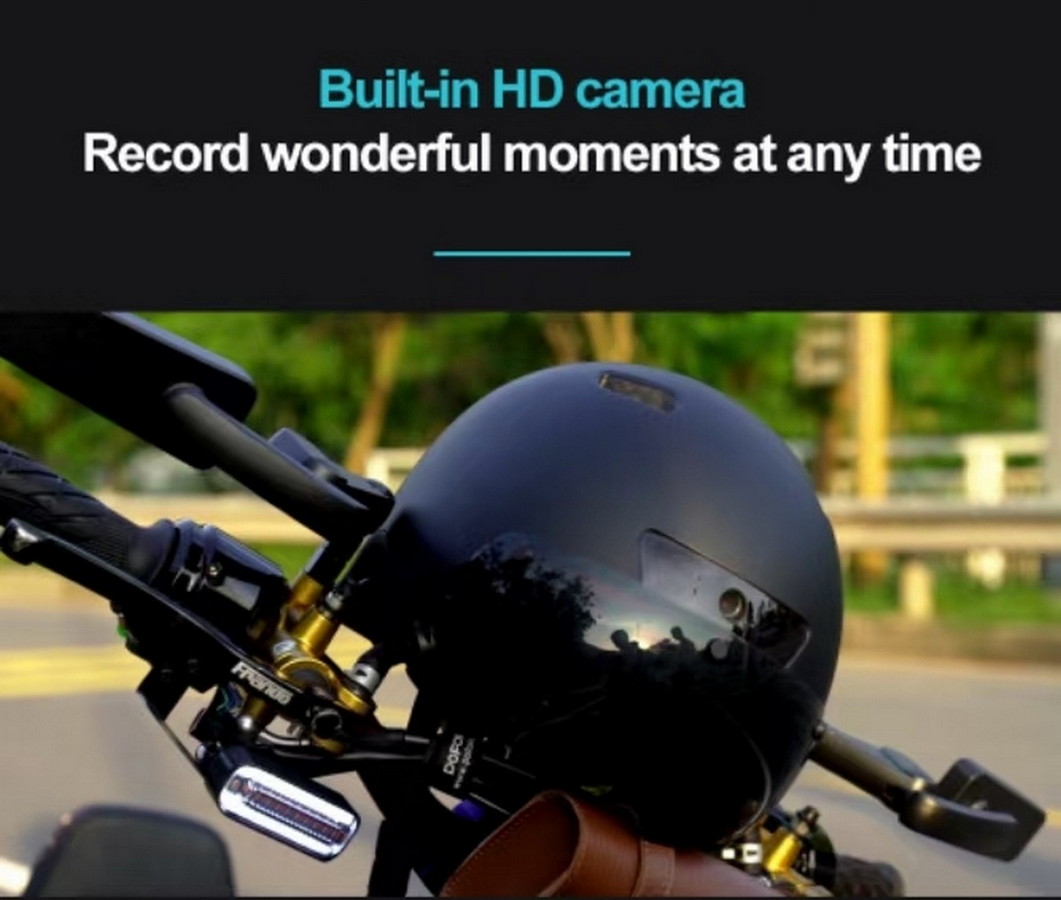 ingebouwde camera in een fietshelm met opname