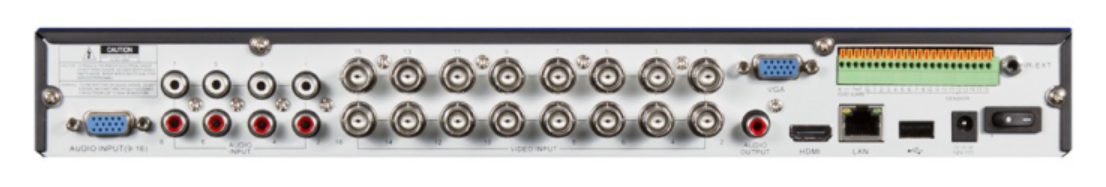 XHR1080 DVR-recorder in- en uitgangen