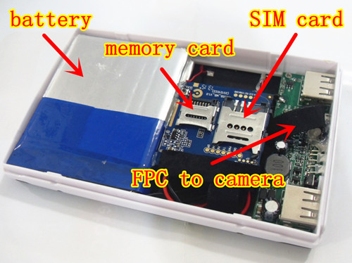 Gsm powerbank met camera op simkaart