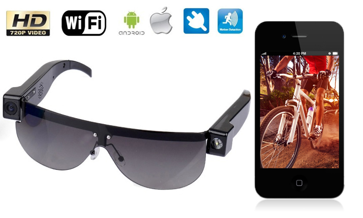 Zonnebril met hd wifi camera