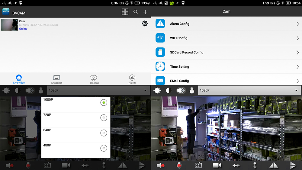 spion powerbank-applicatie met wifi-camera