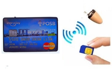 spionage-oortje + bluetooth-creditcard