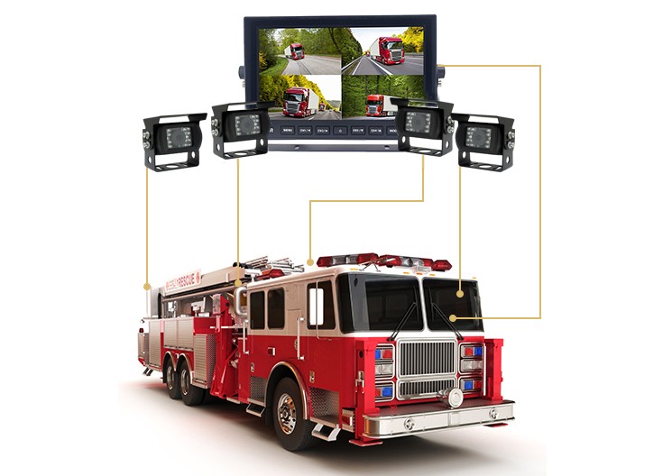 camera- en monitormontage voor een brandweerwagen