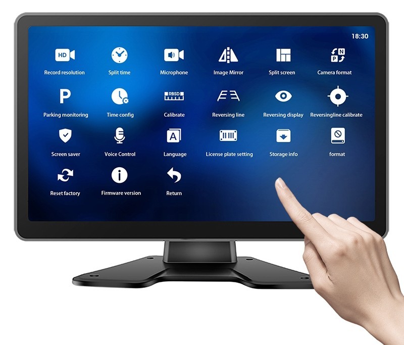 achteruitrijmonitor met touchscreen
