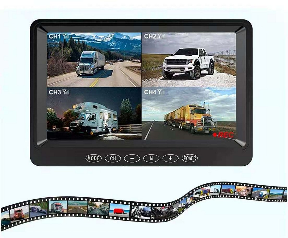 7-inch LCD-monitor voor achteruitrijden - opnemen op SD-kaart