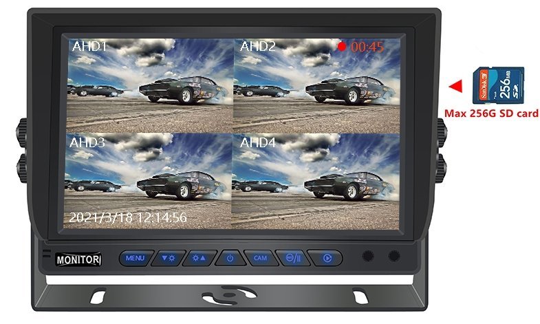 hybride auto monitor machine 7 inch ondersteuning sd-kaart 256GB