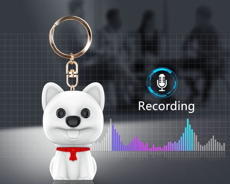voice recorder in een sleutelhanger hond