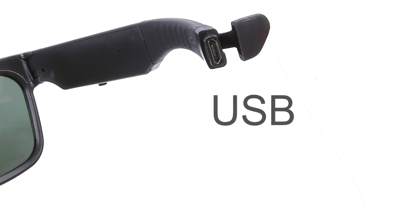 bril met camera discrete opname - verborgen USB-poort