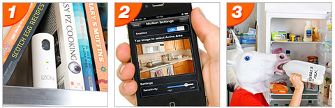 Izon camera met live uitzending (via mobiel)