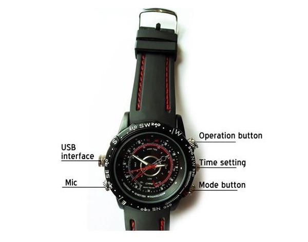 Spy horloge met de ingebouwde camera