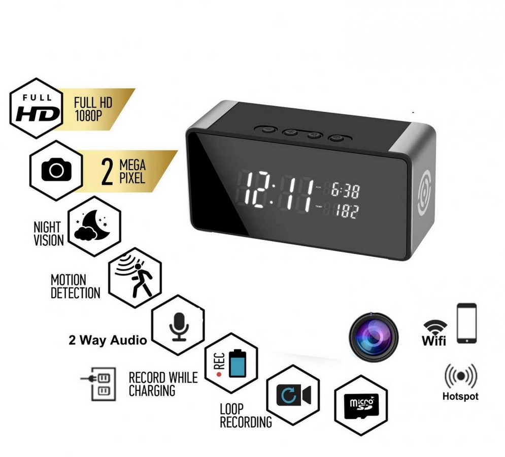 wifi camera in de wekker + bluetooth speaker